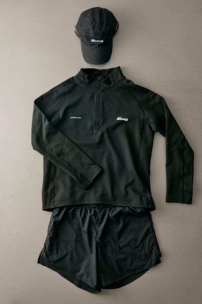 ARKK Apparel Hav Runner Half Zip | Black - Men Sweatshirt